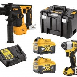 Dewalt DCK2104P2T Σετ Παλμικό Κατσαβίδι & Πιστολέτο 12V με 2 Μπαταρίες 5Ah και Θήκη