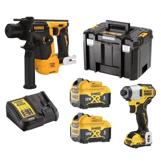 Dewalt DCK2104P2T Σετ Παλμικό Κατσαβίδι & Πιστολέτο 12V με 2 Μπαταρίες 5Ah και Θήκη Dewalt DCK2104P2T Σετ Παλμικό Κατσαβίδι & Πιστολέτο 12V με 2 Μπαταρίες 5Ah και Θήκη