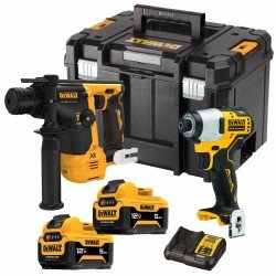 Dewalt DCK2104P2T Σετ Παλμικό Κατσαβίδι & Πιστολέτο 12V με 2 Μπαταρίες 5Ah και Θήκη