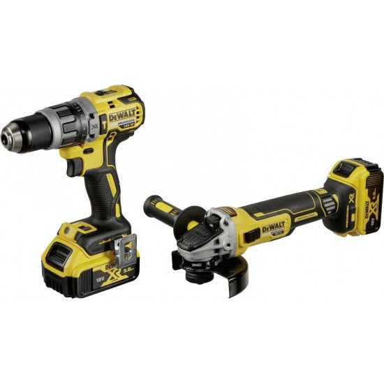 Dewalt DCK2080P2T Σετ Γωνιακός Τροχός & Κρουστικό Δραπανοκατσάβιδο 18V με 2 Μπαταρίες 5Ah και Θήκη Dewalt DCK2080P2T Σετ Γωνιακός Τροχός & Κρουστικό Δραπανοκατσάβιδο 18V με 2 Μπαταρίες 5Ah και Θήκη