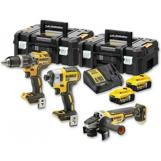 Dewalt DCK384P2T Σετ Γωνιακός Τροχός & Μπουλονόκλειδο & Σκαπτικό 18V με 2 Μπαταρίες 5Ah και Θήκη Dewalt DCK384P2T Σετ Γωνιακός Τροχός & Μπουλονόκλειδο & Σκαπτικό 18V με 2 Μπαταρίες 5Ah και Θήκη