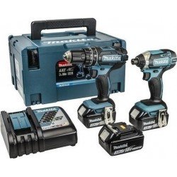 Makita DLX2131JX1 Σετ Κρουστικό Δραπανοκατσάβιδο & Παλμικό Κατσαβίδι 18V με 3 Μπαταρίες 3Ah και Θήκη